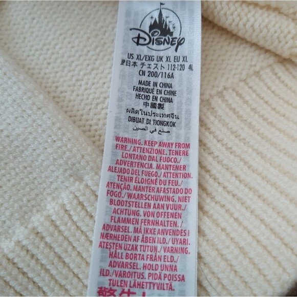 Disney parks Minnie mouse Cable Knit Cream Sweater Size XL - Picture 8 of 9